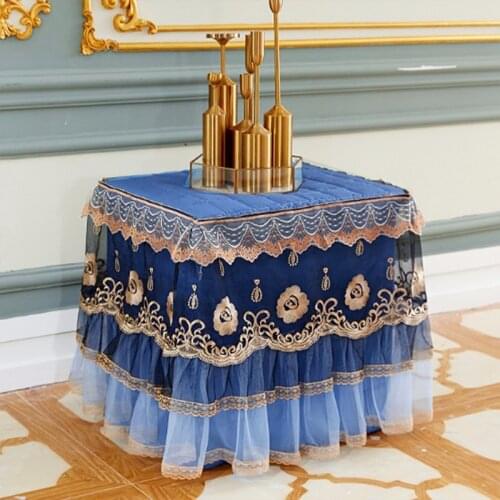50x60cm lace coffee table cover thicked lace bedside table dust cover full bag princess multifunctional tablecloth quality