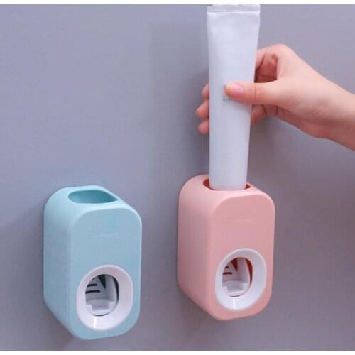Bathroom Automatic Toothpaste Dispenser Dust-proof Wall Mounted Toothbrush Rack Stand Holder Bathroom Accessories
