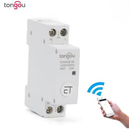 WiFi Circuit Breaker Remote Control by eWeLink APP Voice Control With Amazon Alexa Google Home 18mm Din Rail Main Switch TONGOU