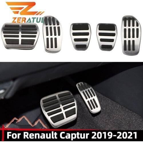 Zeratul Auto Accessories for Renault Captur 2019 2020 2021 AT MT Stainless Steel Car Pedals Gas Brake Pedal Pads Cover
