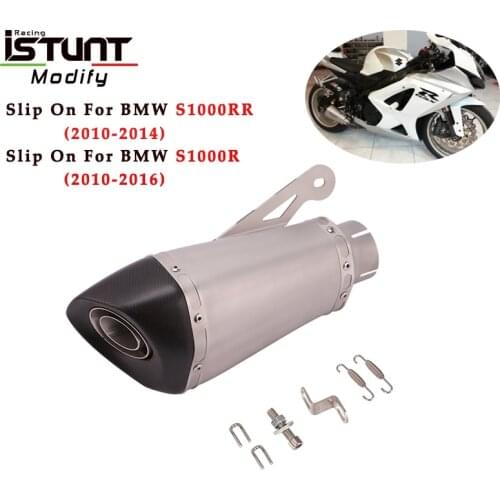For BMW S1000RR s1000 rr 2010-2014 S1000R s1000 r 2010-2016 Motorcycle silp-on Exhaust 60MM Carbon Fiber Muffler Pipe