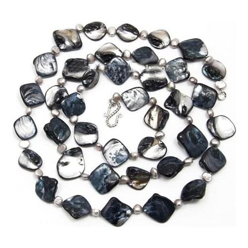 Amazing Pearl Jewellery,100cm 12x18mm Shell 100% Real Natural Freshwater Pearl Necklace,Fashion Women Birthday Gift