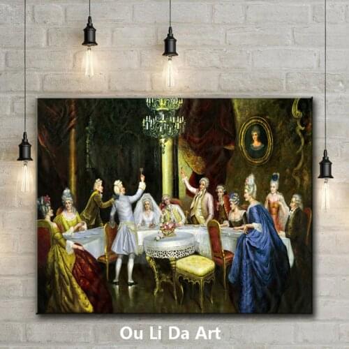 Classical court figures wedding party oil painting canvas printings printed on canvas home wall art decoration pictures