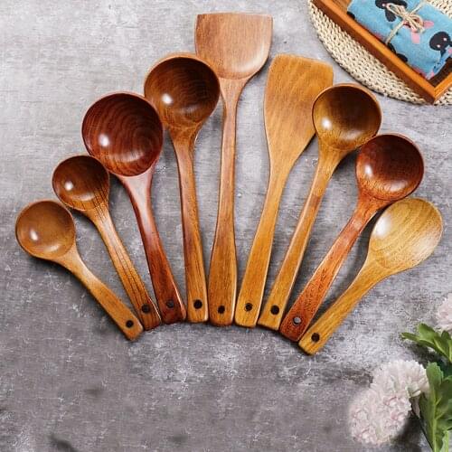 Cookware Wooden Soup Spoon Long Handle Porridge Spoon Household Oil Spoon Rice Spoon Spatula Rice Spatula Kitchen Tool