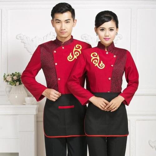 Hotel Kitchen Food Service Work Wear Autumn Winter Lady Long Sleeve Restaurant Waiter Jacket Male Waitress Overalls Chef Top 89
