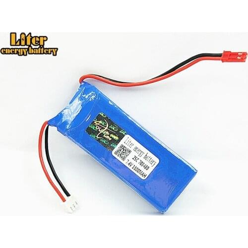 7.4V 1800mAH Lipo battery 7.4V 1800mAH For WLtoys V323 remote control boats RC Lipo battery 703480 25c JST plug