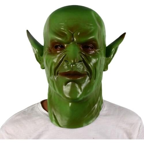 Green Devil Face Mask Halloween Cosplay Party Monster Costume Props Scary Demon Latex Masks