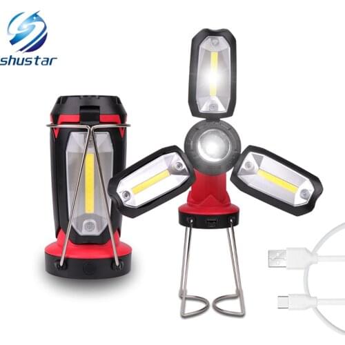 Multifunction Rechargeable COB Work light LED Flashlight Camping light 6 lighting modes Deformable Fancy lighting with USB cable
