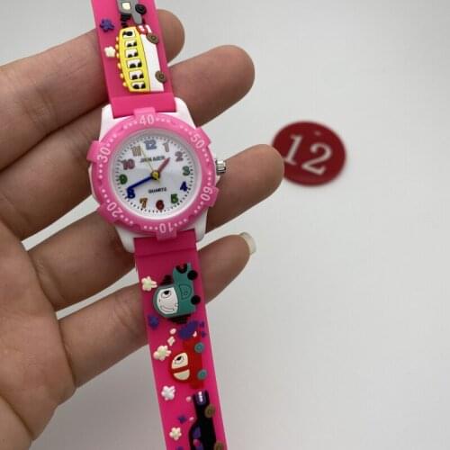 Fashion Pink Arabic Numeral Dial Quartz Watch for Children Cute Luminous Canvas Strap Kids Clock for Girls Birthday Gift