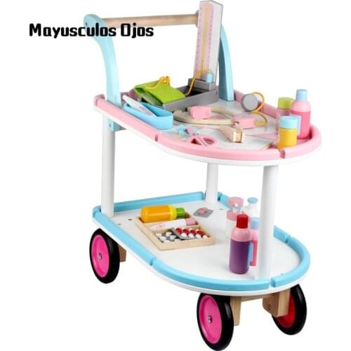 Young Child Baby Simulation Medical Car Tool Medical Box Small Nurse Injection Simulation Medical Tool Cart Toy Set