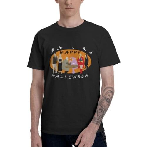 A Happy Halloween With Friends TV Show T-shirt Mens Novelty T Shirt Short Sleeve 100% Cotton Film Movie Tshirt Unique Tee Tops