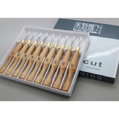 NEW 9PC Woodcut Knife Wood Carving Tools Chip Detail Chisel set Knives tool