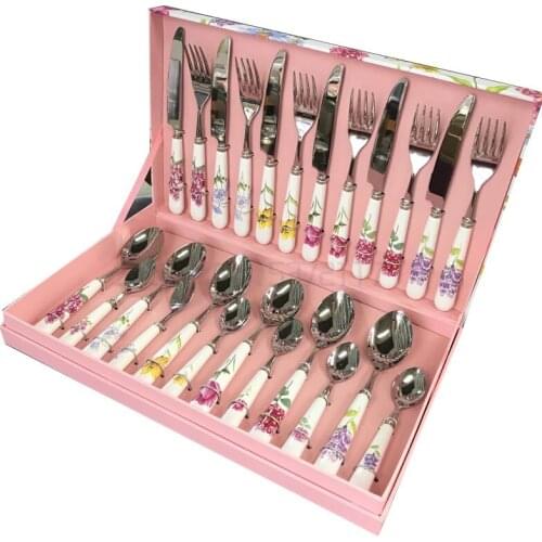 Tableware Stainless Steel Flatware Set Silverware Dinnerware Mirror Polishing Cutlery Sets Gift Box Candlelight Dinner