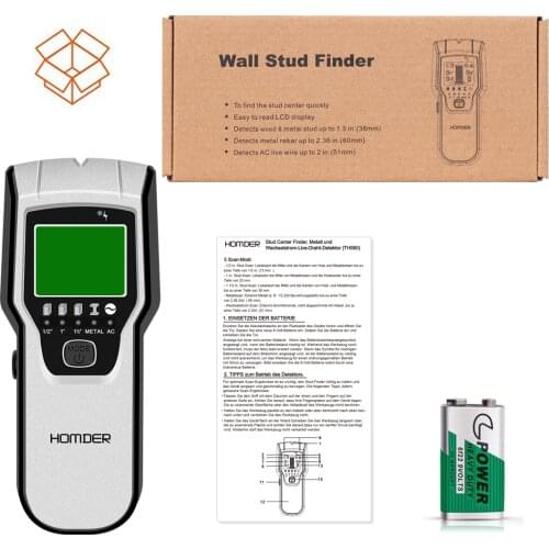 5 in 1 Stud Finder Wall Scanner Electronic Wall Center Sensor Detector with Digital LCD Display Sound Warning for Wood Metal