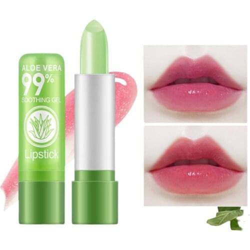 1PC Natural Aloe Vera Temperature Color Changing Lipstick Moisture Lip Balm Long Lasting Moisturizing Nutritious Anti Dry Crack