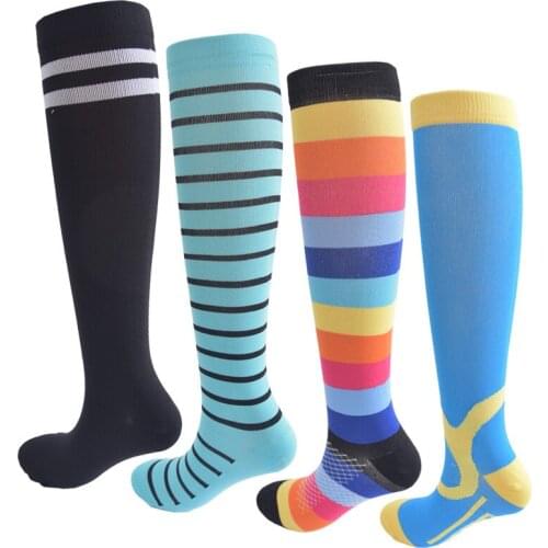 1pairs New Sports Men Women Antifatigue Compression Socks Knee High Animal Prints Athletic Varicose Veins Happy Travel Socks