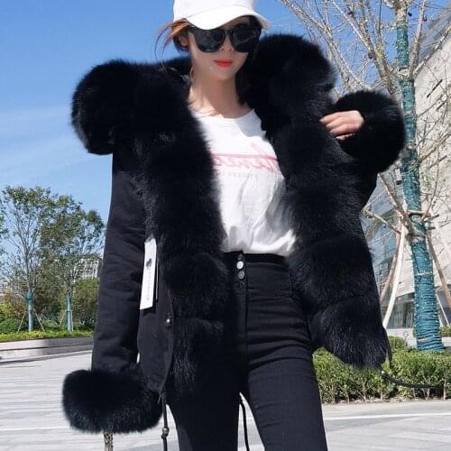 2020 new fur coat female solid color Slim short fox fur collar wild party to overcome winter clothing