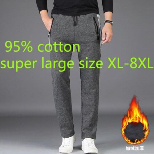 New Arrival Fashion Fashionable Loose Plush Casual Pants Autumn Winter Youth Men Pencil Pants Full Length Plus Size XL-7XL 8XL