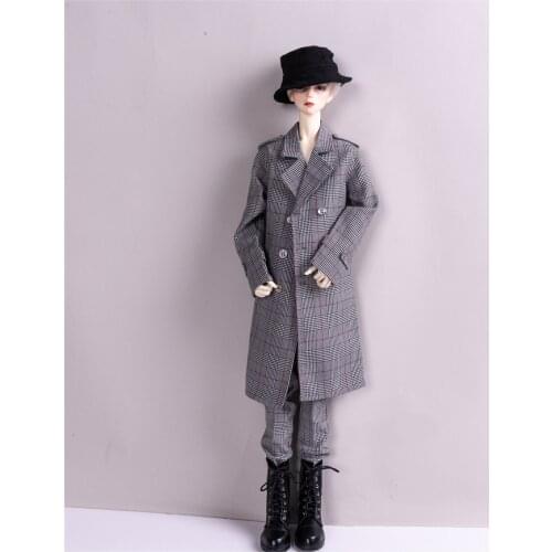 BJD doll clothes suit suit suitable for 1-3 1-4 uncle size fashion gray striped suit pants suit doll accessories