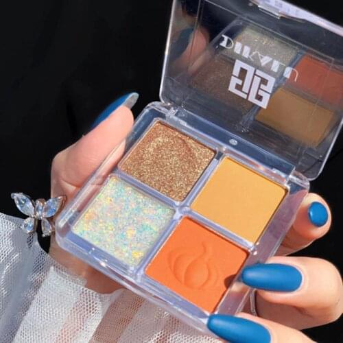 Makeup 4 Color Eye Shadow Palette Glitter Pearlescent Waterproof Big Sequin Eye Shadow Makeup Palette Shimmer Eyeshadow TSLM1