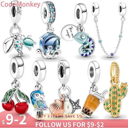 Hot Sale 925 Sterling Silver Hot Air Balloon and Safety Chain Series Beads Fit Original 3mm Bracelet DIY Jewelry Dropshipping