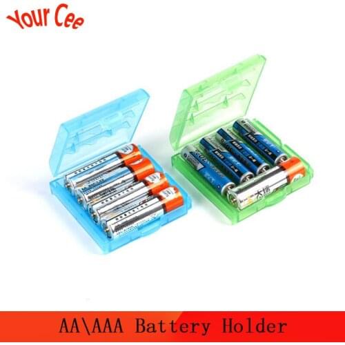 Durable Battery Storage Box Hard Plastic Battery Case Holder For 4x AA 4xAAA