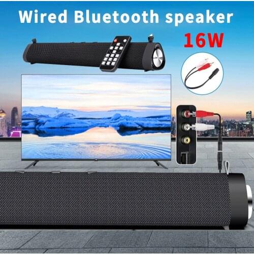 Wired and Wireless TV soundbar 40W Bluetooth 5.0 Speaker Outdoor Portable Desktop Echo Wall Audio Subwoofer Support RCA AUX TF