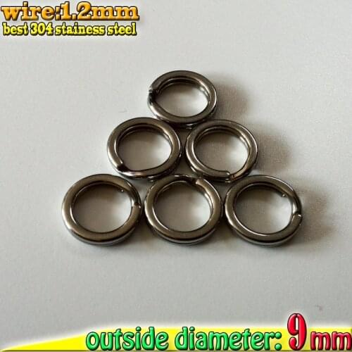 Fishing split ring size:wire1.2mm*OD9mm 304 stainless steel quantity 500pcs/lot strong fishing ring