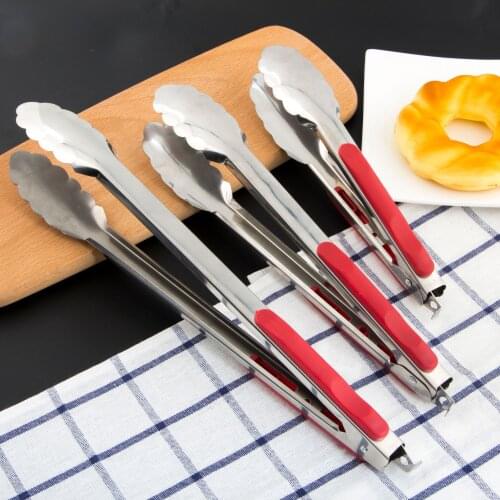 Stainless Steel Food Tongs Kitchen Utensils Buffet Cooking Tool Anti Heat Bread Clip Pastry Clamp Utensil Tongs Picnic Barbecue