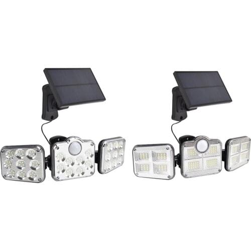 Solar LED light outdoor lighting 3 heads motion sensor wide-angle lighting super bright waterproof light wall-mounted