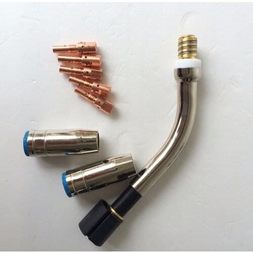 Mig Mag Welding Torch Consumables Binzel BW Style MB 25 25AK Nozzle Swan Neck Tip Holder Kit 8 pcs SALE1