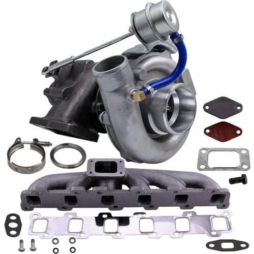 T04E T3 T4 .63 A/R 44 Trim TurboCharger Compressor 400+HP Stage III+Manifold for Nissan Patrol Safari GQ GU 4.2L TD42 TB42