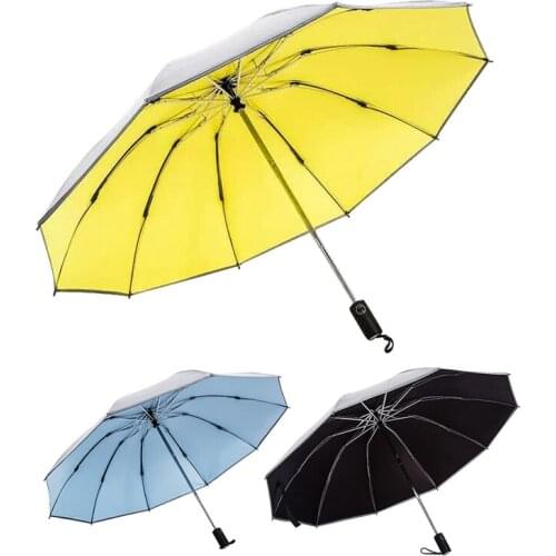 Windproof Reverse Umbrella 10K Auto Business Car Umbrella Women Fold Sun Umbrella for Men Women