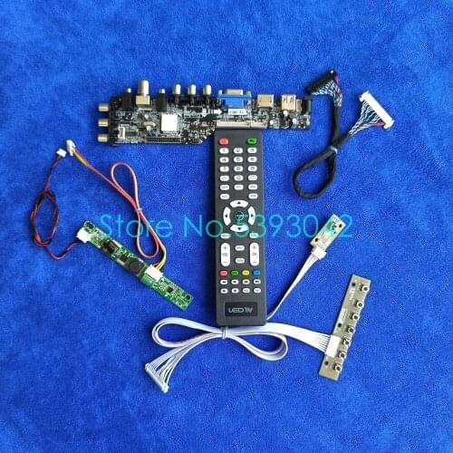 WLDE USB+VGA signal digital LVDS-30Pin For M200HJJ/M200HJK/M215HJJ/M215HJK/M236HJJ LCD drive board kit DVB-T 3663 1920*1080