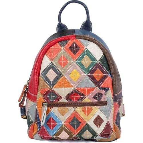 Ladies Fashion Small Backpacks Bags Genuine Leather Summer 2021 New Woman Travel Casual School Book Student Backpacks Bag