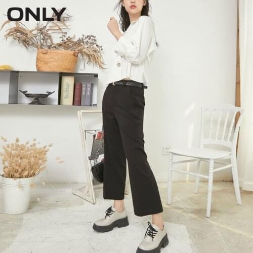 ONLY spring new plaid cropped trousers women | 120414012