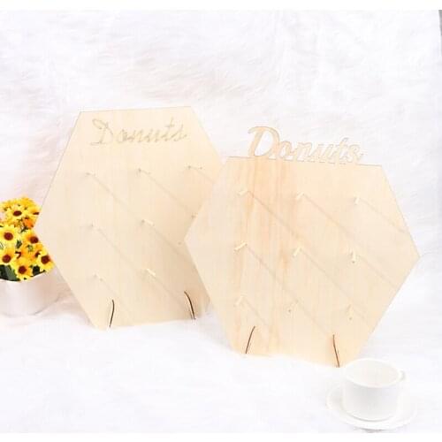 1PC Wedding Birthday Party Decor Donuts Wall Stand Wooden Dessert Cake Display Rack Christmas Party Supplies Dropshipping