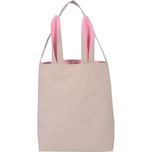 100pcs Easter Gift Bag Classic Bunny Ears Bag Jute Basket Put Easter Eggs for Kids Celebration Gift Easter Sunday Decoration