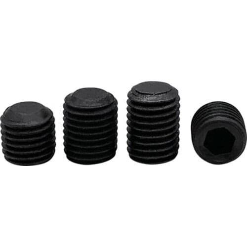 2pcs M16 Allen flat end tightly set screws hex socket grups screw precision grup bolts alloy steel black color 16mm-100mm long