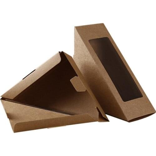 500Pcs/Lot 3 Size Restaurants Catering Supplies Sandwiches Container Kraft Paper Take Out Food Lunch Box Wholesale