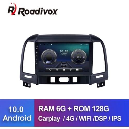 9" android 10.0 Octa Core car gps dvd player for HYUNDAI SANTA FE 2005 2012 car radio multimedia player head unit navigation