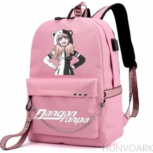 Anime Danganronpa Backpack USB Port monokuma School Bag Bear Pattern Student Teenagers School Book travel Laptop Mochilas