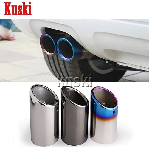 Car Decoration Tail Pipes For Audi Q5 A1 A3 A5 A4 B8 High Quality Stainless Steel Car Exhaust Pipe Cover Muffler Tip Accessories