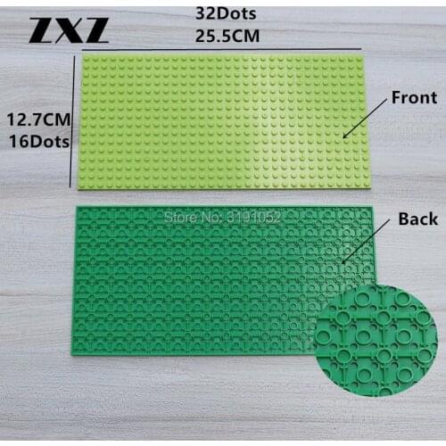 2 Sides Base Plate Figures Building Blocks Baseplate 25.5*12.7cm Toys for Children 10Pcs WW2 Military Parts City Building Pieces