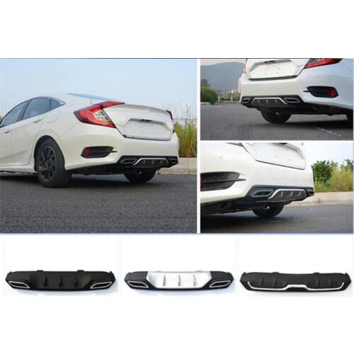 FIT For Honda Civic 2016 2017 2018 2019 Sedan Rear Lower Bumper Diffuser Lip Cover Exhaust Decor decorative rear bumper lip