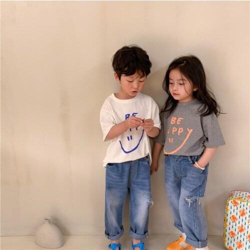 Summer 2021 fashion letters printing short sleeve Tees Unisex cute cotton base loose T shirts