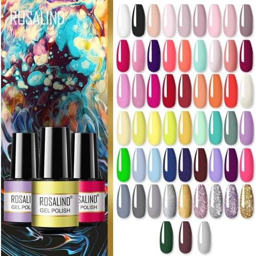 ROSALIND Gel Nail Polish 7ML Gel Varnishes All For Nails Manicure Nail Art Base Top Coat Semi Permanent Glitter Gel Polish