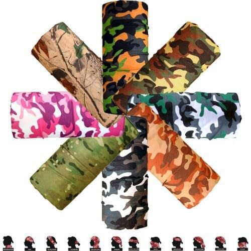 Camo Paisley Bandana Army Headband Camouflage Bandana Bicycle Neck Tube Face Mask Bandana Scarf Face Mask Headscarf 25*48cm