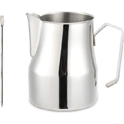 Hot Espresso Steaming Pitcher Milk Frothing Pitcher with Decorating Art Pen Stainless Steel Milk Jug Latte Art Milk Frothers