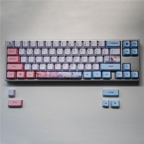 Hot Sublimation PBT Keycaps Set OEM Profile Key Cap for 60% GH60 GK64 Anne GK61/68 Mini Mechanical Keyboard